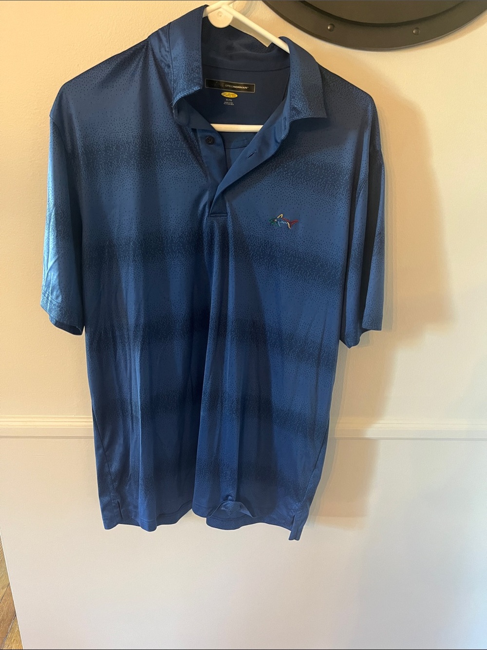 Greg Norman Blue Green Gradient Short-Sleeve Golf Polo